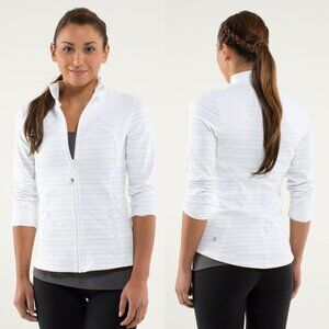 Lululemon Forme Jacket Twin Striped White Tan 22154